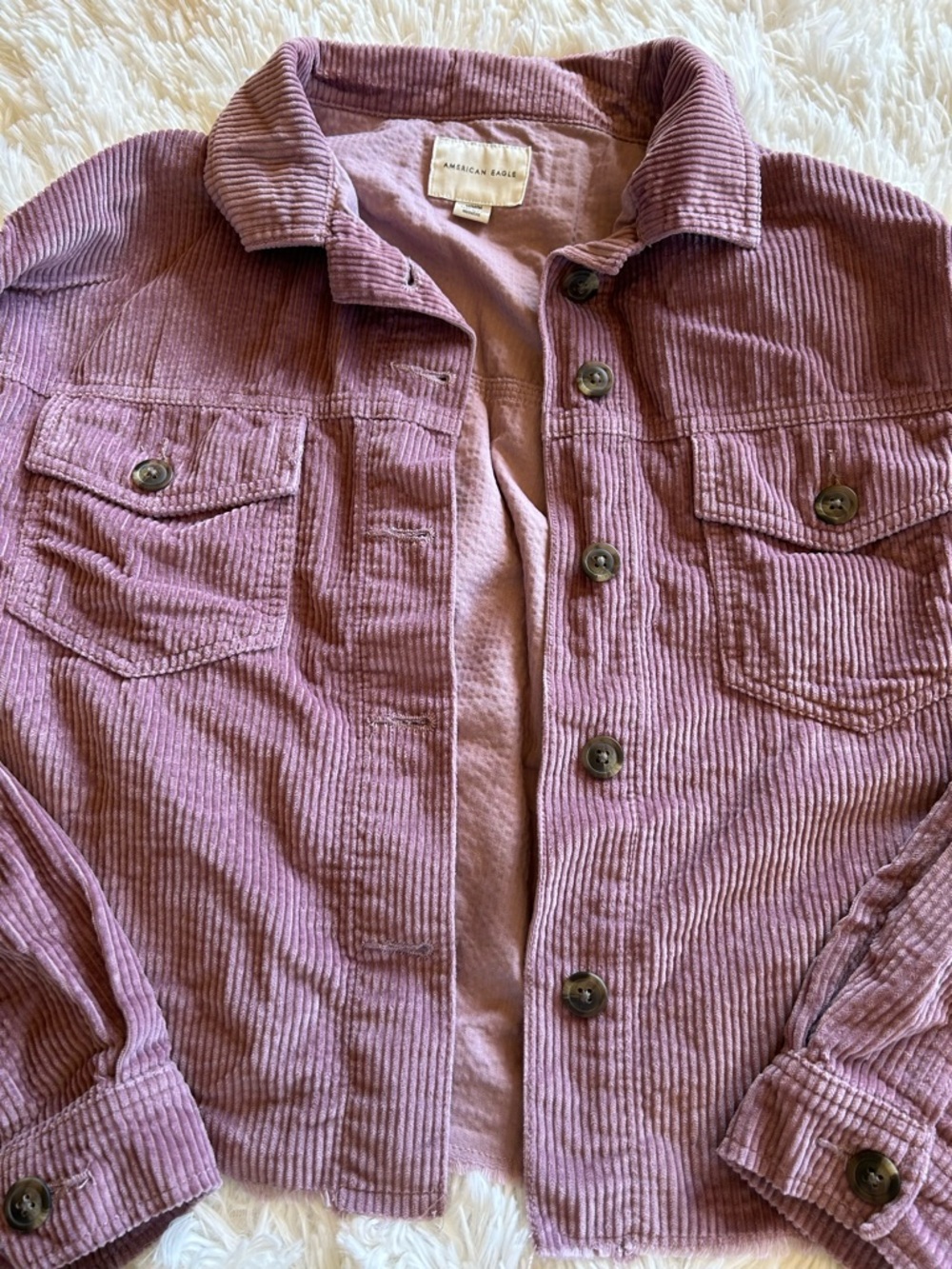 American Eagle | Lavender Corduroy Shacket - Picture 4 of 5